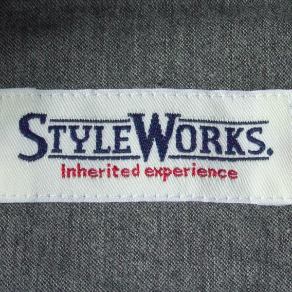 ワイシャツ スリムフィット グレー  オックスフォード   STYLE WORKS