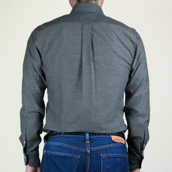STYLE WORKS(スタイルワークス) 長袖ボタンダウン グレー ワイシャツ【OUTLETS】