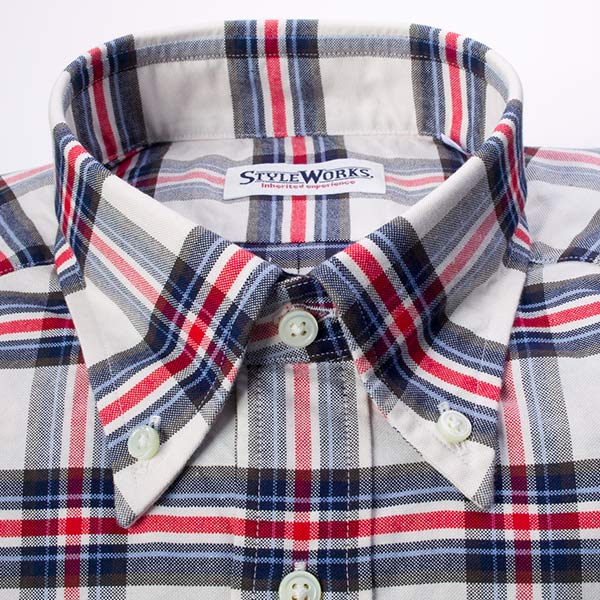 STYLE WORKS(スタイルワークス) 長袖ボタンダウン マルチカラー ワイシャツ【OUTLETS】
