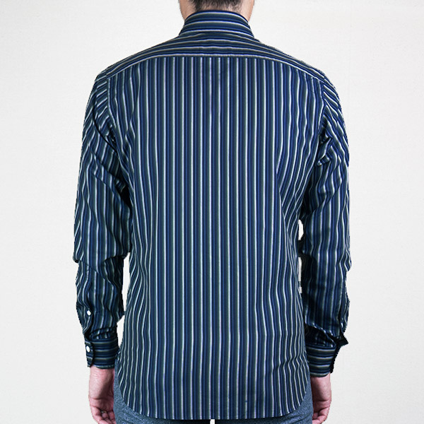 STYLE WORKS(スタイルワークス) 長袖ボタンダウン ネイビー ワイシャツ【OUTLETS】