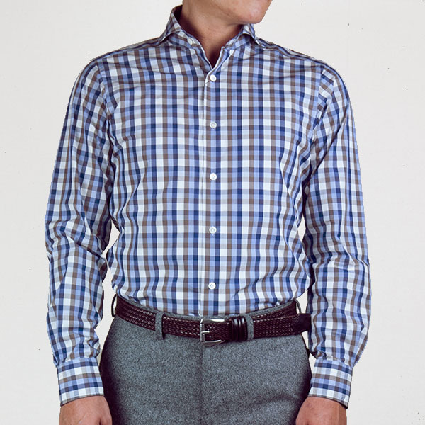 STYLE WORKS(スタイルワークス) 長袖カッタウェイ ブルー ワイシャツ【OUTLETS】