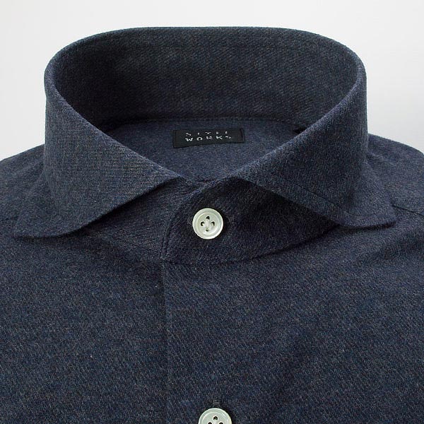 STYLE WORKS(スタイルワークス) 長袖カッタウェイ ネイビー ワイシャツ【OUTLETS】