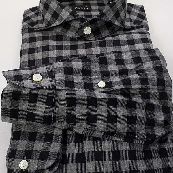STYLE WORKS(スタイルワークス) 長袖カッタウェイ グレー ワイシャツ【OUTLETS】