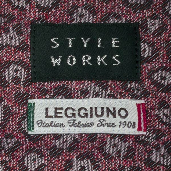 STYLE WORKS(スタイルワークス) 長袖カッタウェイ レッド ワイシャツ【OUTLETS】