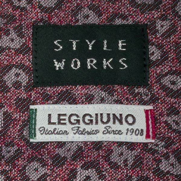 STYLE WORKS(スタイルワークス) 長袖カッタウェイ レッド ワイシャツ