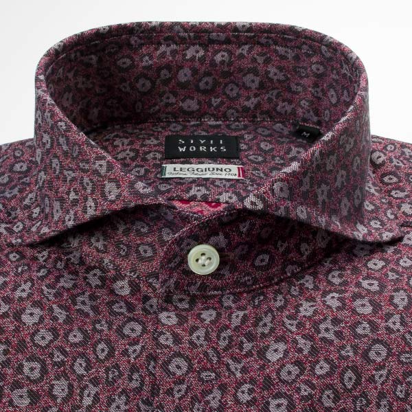 STYLE WORKS(スタイルワークス) 長袖カッタウェイ レッド ワイシャツ【OUTLETS】