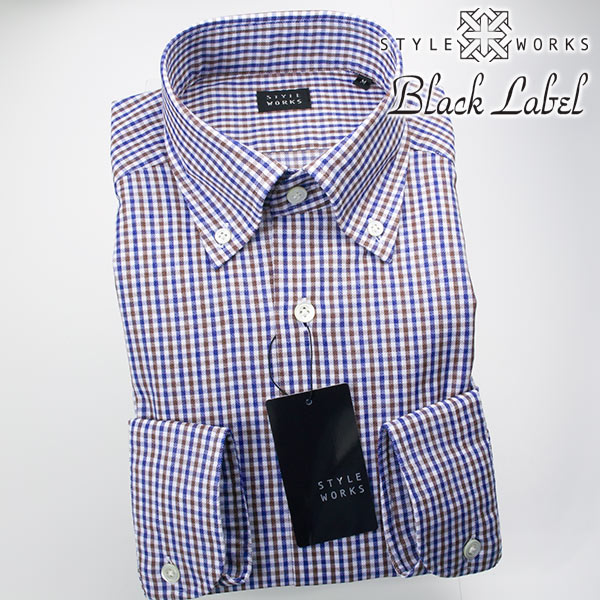 STYLE WORKS(スタイルワークス) 長袖ボタンダウン マルチカラー ワイシャツ【OUTLETS】