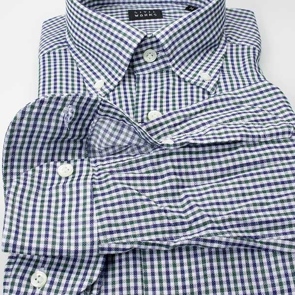 STYLE WORKS(スタイルワークス) 長袖ボタンダウン マルチカラー ワイシャツ【OUTLETS】