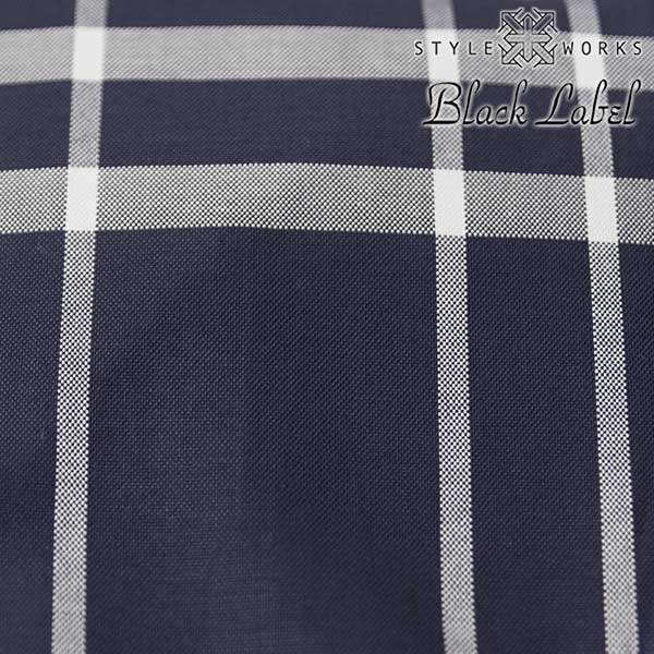 STYLE WORKS(スタイルワークス) 長袖カッタウェイ ネイビー ワイシャツ【OUTLETS】