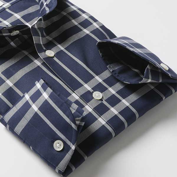 STYLE WORKS(スタイルワークス) 長袖カッタウェイ ネイビー ワイシャツ【OUTLETS】