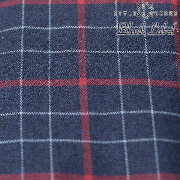 STYLE WORKS(スタイルワークス) 長袖カッタウェイ ネイビー ワイシャツ【OUTLETS】