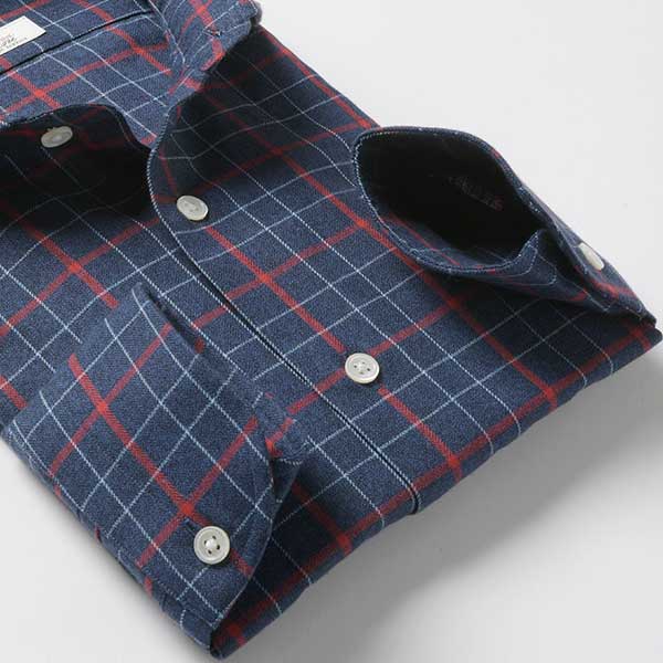 STYLE WORKS(スタイルワークス) 長袖カッタウェイ ネイビー ワイシャツ【OUTLETS】