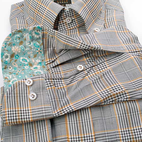 長袖ボタンダウン ブラウン ワイシャツ スリムフィット STYLE WORKS【OUTLETS】