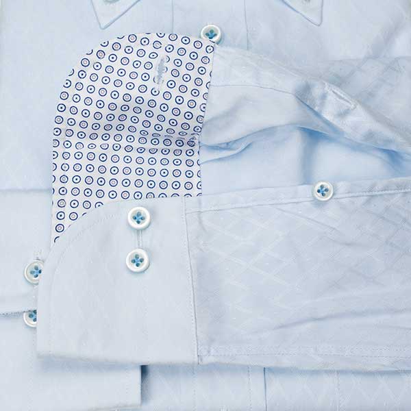 長袖ボタンダウン ブルー ワイシャツ スリムフィット STYLE WORKS【OUTLETS】
