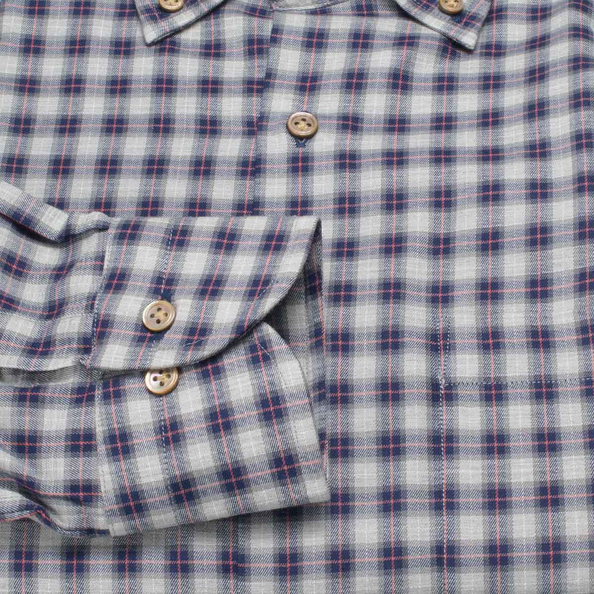 長袖ボタンダウン グレー ワイシャツ スリムフィット STYLE WORKS【OUTLETS】