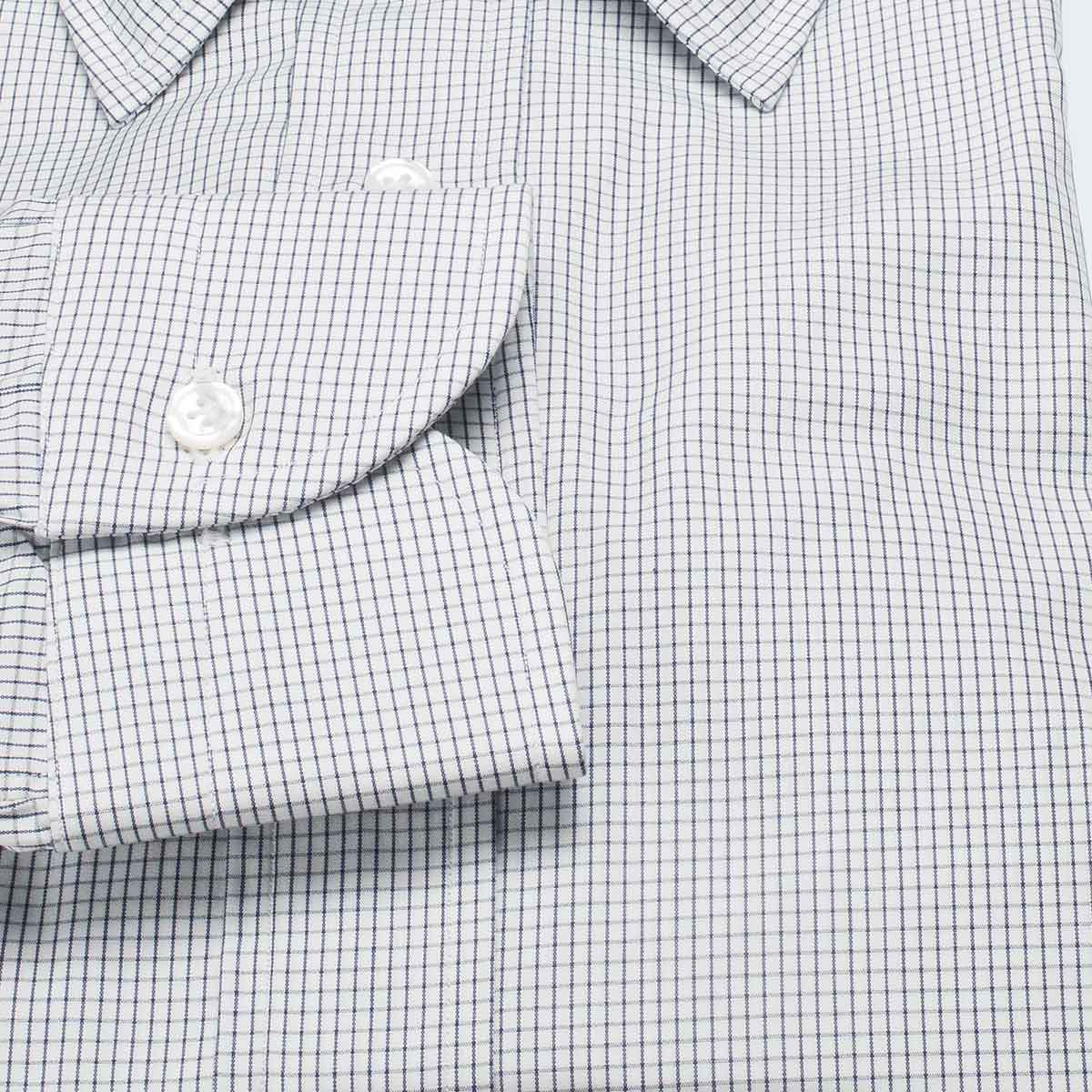 長袖レギュラーカラー ネイビー ワイシャツ スリムフィット STYLE WORKS