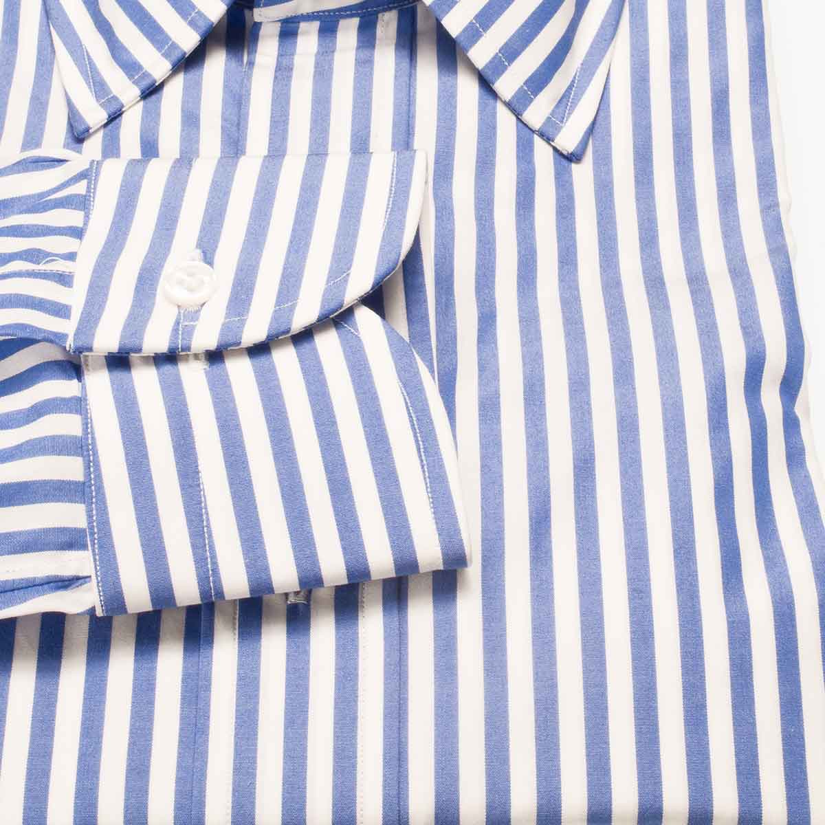 長袖レギュラーカラー ブルー ワイシャツ スリムフィット STYLE WORKS【OUTLETS】