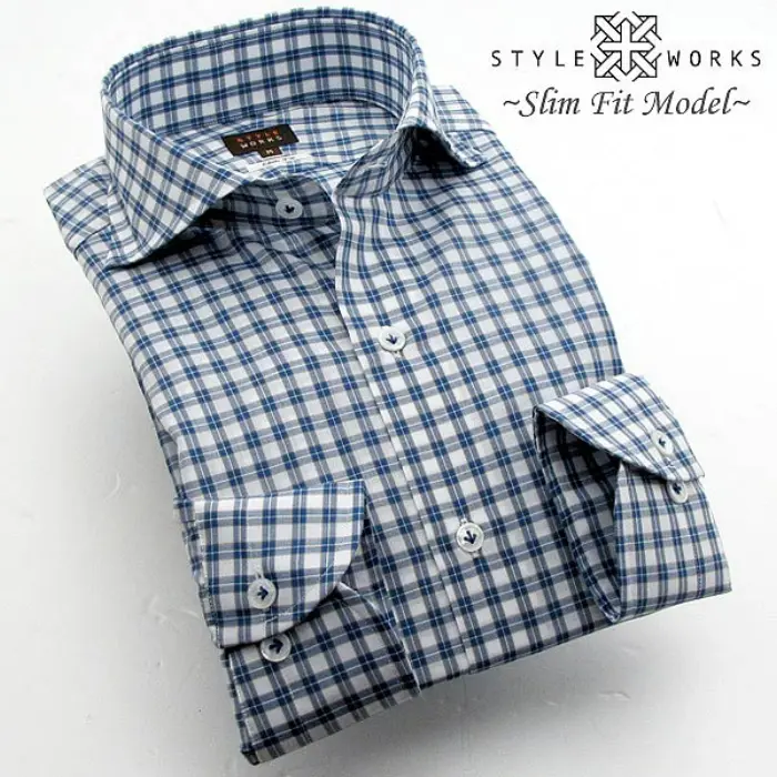 ・商品説明：基本限定生産がウリのSTYLEWORKSのドレスシャツ。こちらのシャツは生地も完全オリジナル！素材から生地の加工、そして縫製まで全てがメイドインジャパンの完全限定生産のオリジナルの１着。生
