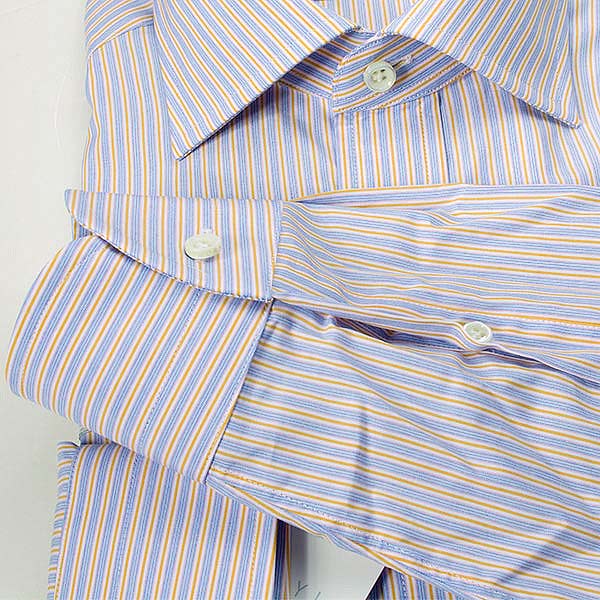 長袖ワイドカラー オレンジ ワイシャツ スリムフィット STYLE WORKS【OUTLETS】
