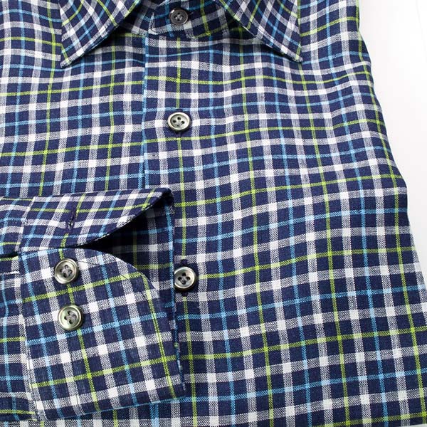 長袖ワイドカラー ネイビー ワイシャツ スリムフィット STYLE WORKS【OUTLETS】