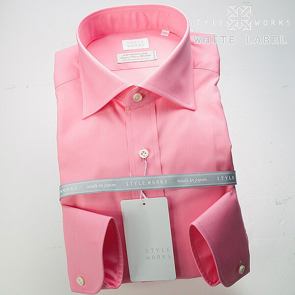 ◆ブランド／STYLEWORKS◆商品ジャンル／長袖ワイシャツ◆サイズ展開／S,M,L,LL,◆シルエット／スリムフィット◆衿型／ワイドカラー◆袖丈／長袖◆色／ピンク◆前立／表前立◆素材／綿：100%