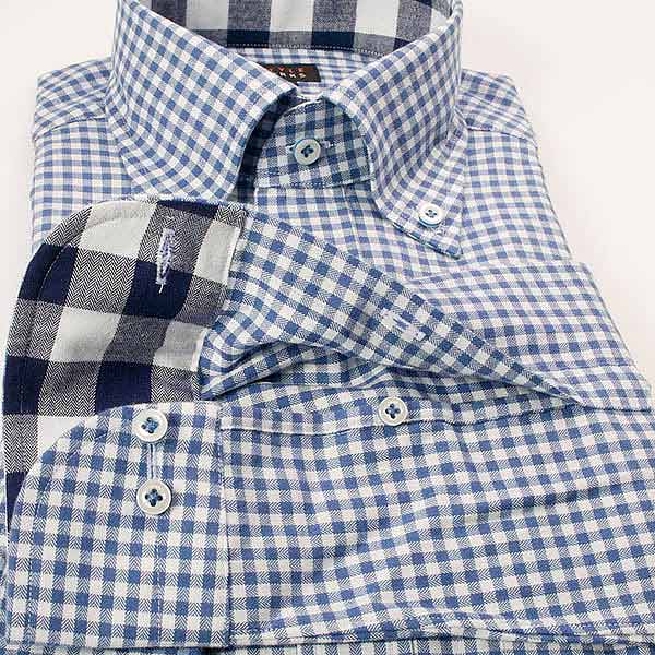長袖ボタンダウン ネイビー ワイシャツ スリムフィット STYLE WORKS【OUTLETS】