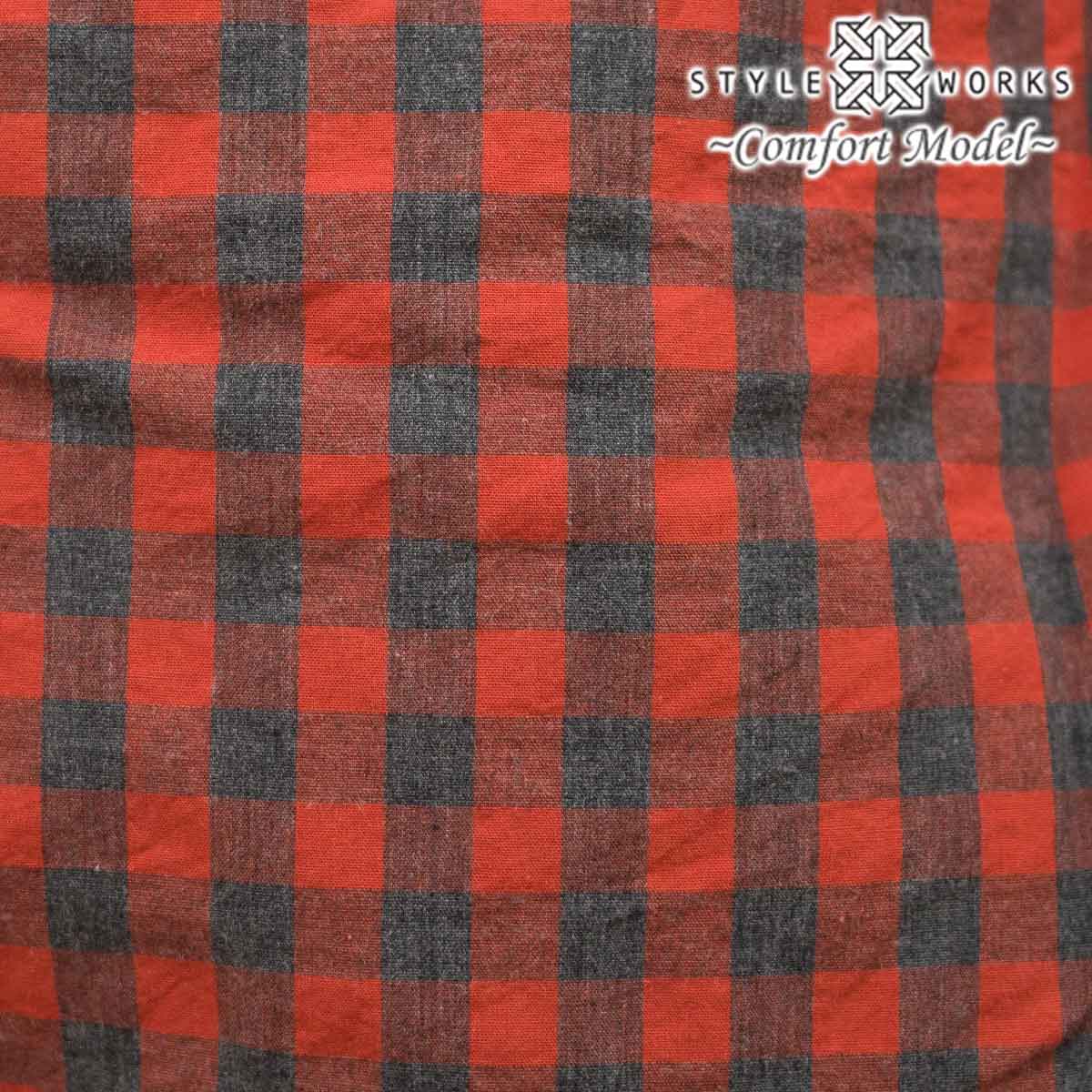 STYLE WORKS(スタイルワークス) 長袖ワイドカラー カジュアルシャツ【OUTLETS】