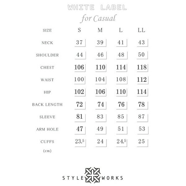STYLE WORKS(スタイルワークス) 長袖ワイドカラー カジュアルシャツ【OUTLETS】