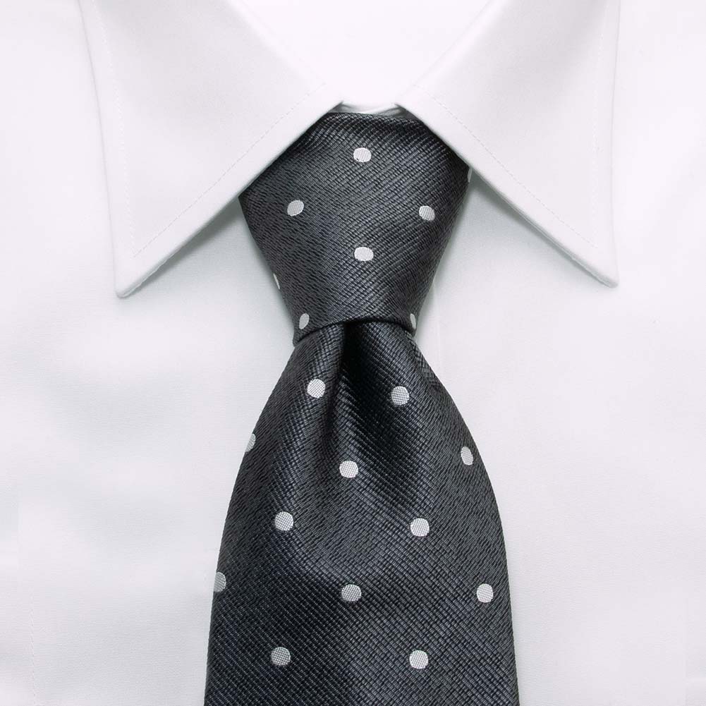 ネクタイ メンズ CHOYA 日本製 シルク100% ネイビー ドット 水玉 [ゆう