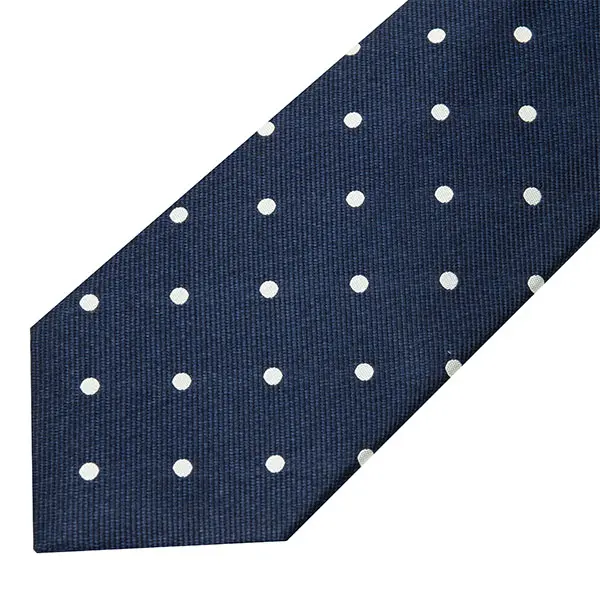 ネクタイ メンズ CHOYA 日本製 シルク100% ネイビー ドット 水玉 [ゆう