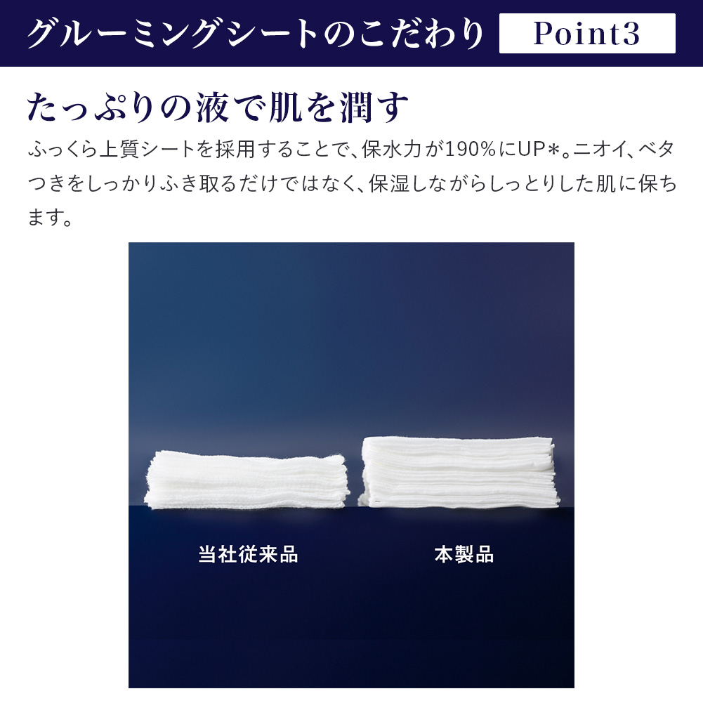 グルーミングシート (ふき取り化粧水) メンズ 16枚入り×3個セット