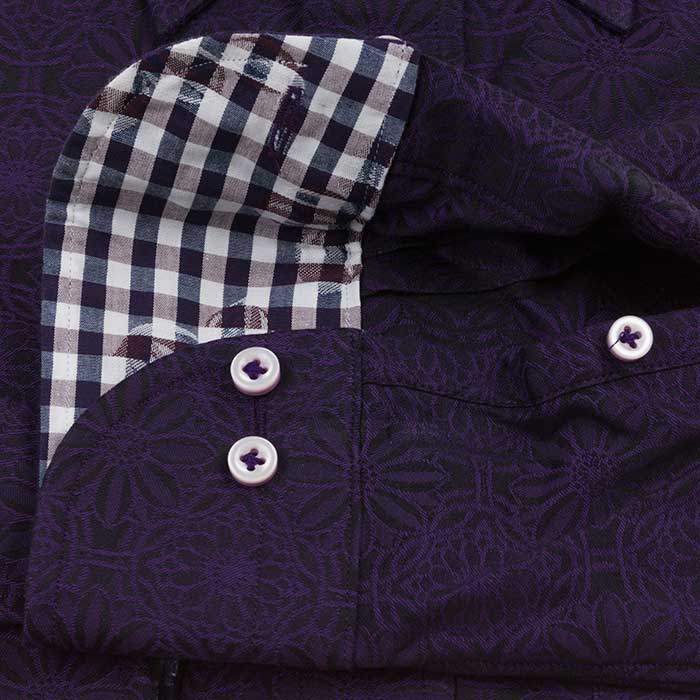 長袖ボタンダウン パープル ワイシャツ スリムフィット STYLE WORKS【OUTLETS】