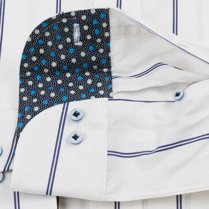 長袖カッタウェイ ネイビー ワイシャツ スリムフィット STYLE WORKS【OUTLETS】