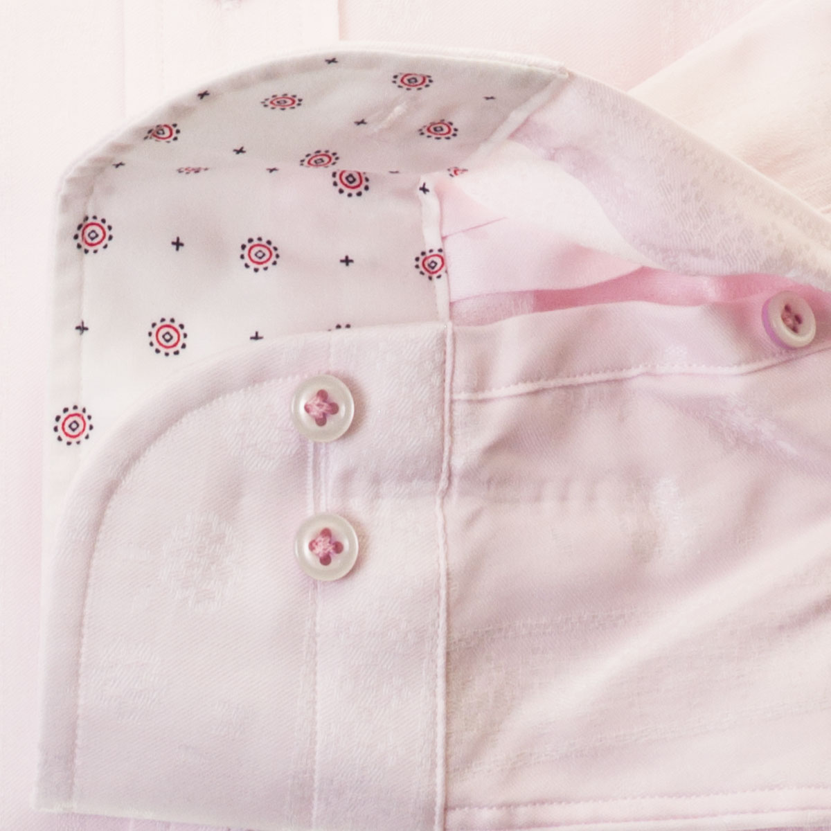 長袖ボタンダウン ピンク ワイシャツ スリムフィット STYLE WORKS