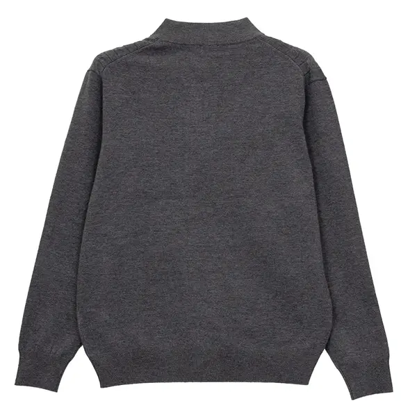 ニット ジップアップ カーディガン グレー カジュアル ストライプ