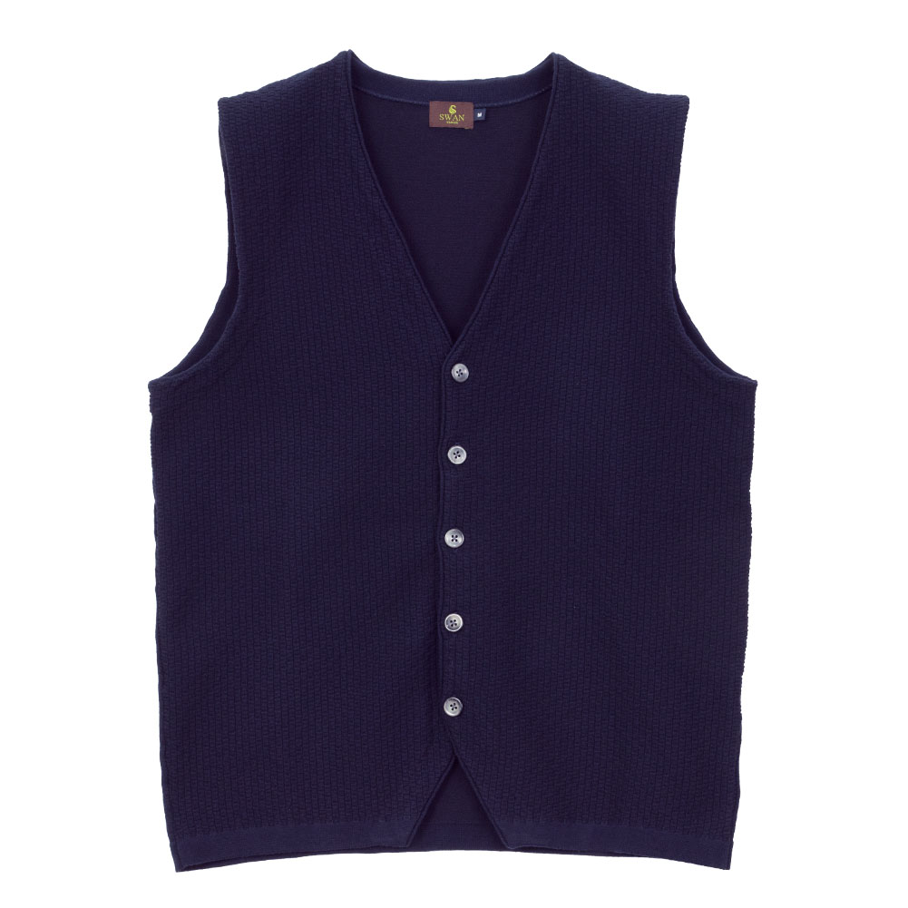 ニット ジレ ベスト ネイビー チェック おしゃれ カジュアル