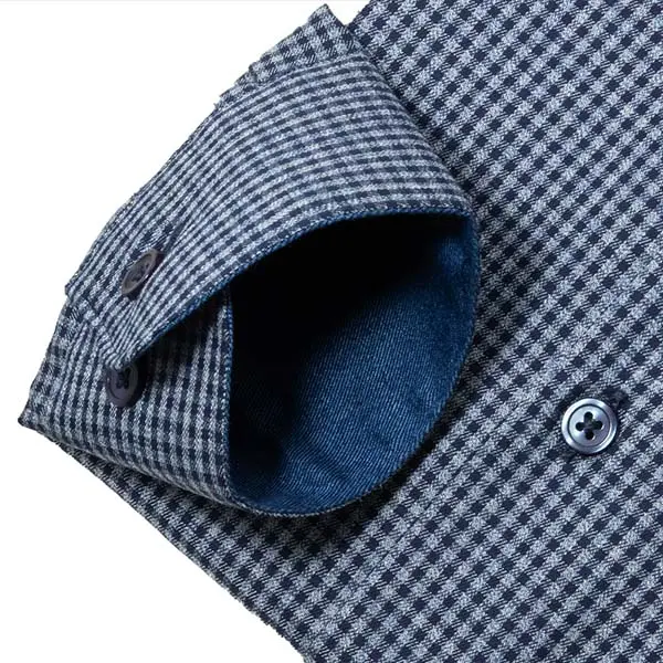 ワイシャツ チェック ネイビー SWAN・ブラウンレーベル｜SHIRT HOUSE