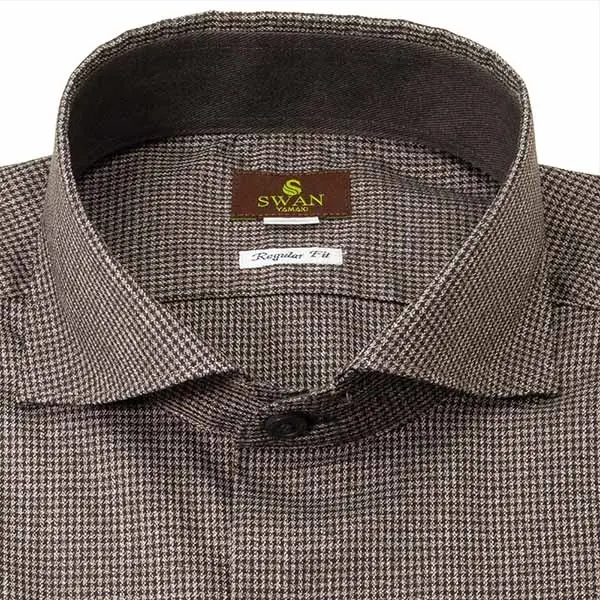 STEAF / ELEGANT HUNTING SHIRT/長袖シャツ/L/レーヨン/ブラウン/S22SS-SH01 ワイシャツ チェック ブラウン SWAN・ブラウンレーベル｜SHIRT HOUSE