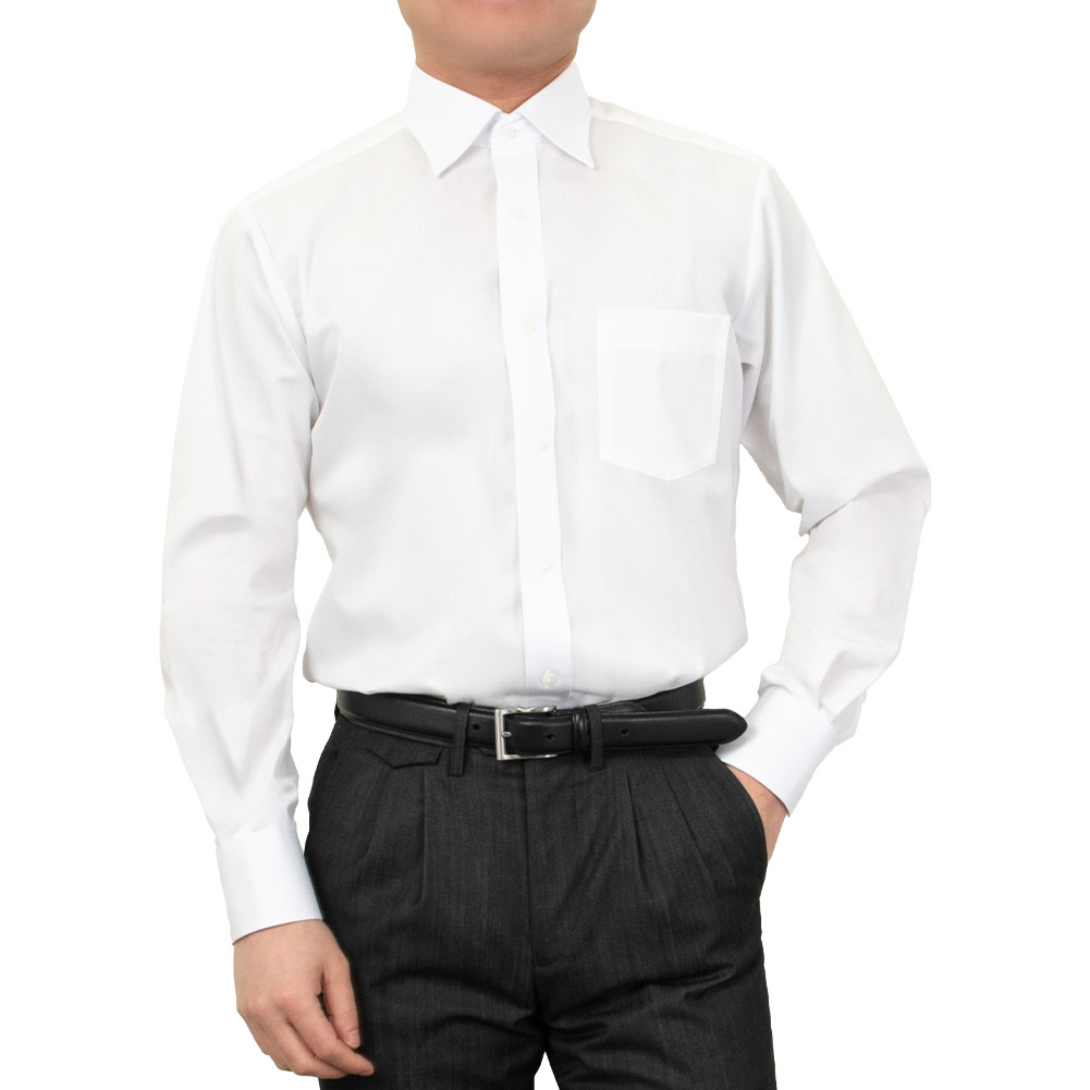 超形態安定 ワイシャツ 無地 ホワイト ブロード 抗菌 防臭 SWAN