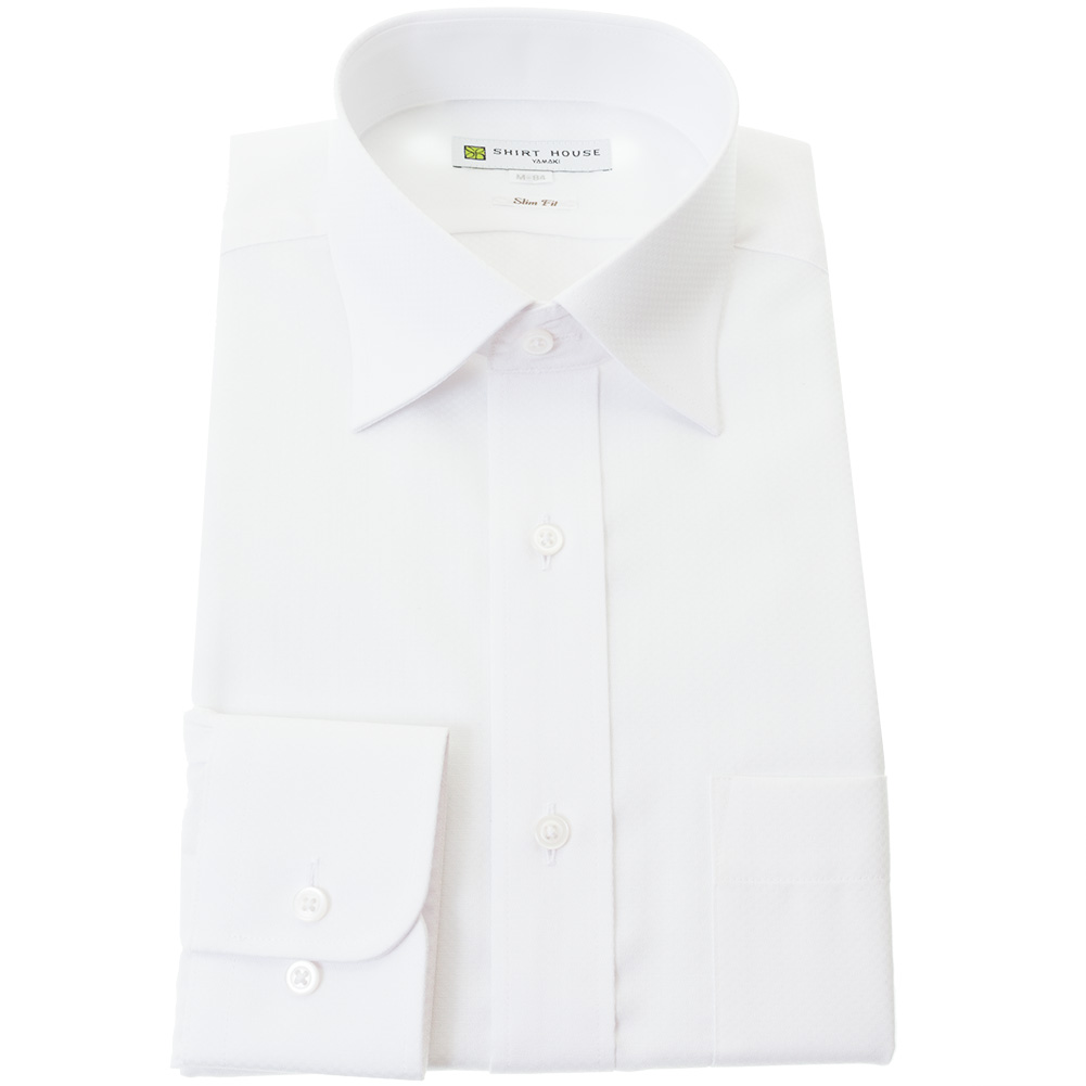 ワイシャツ スリムフィット チェック ホワイト ドビー SHIRT HOUSE・ホワイトレーベル