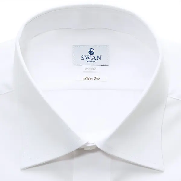 超形態安定 スリムフィット 無地 ホワイト ブロード 抗菌 防臭 SWAN