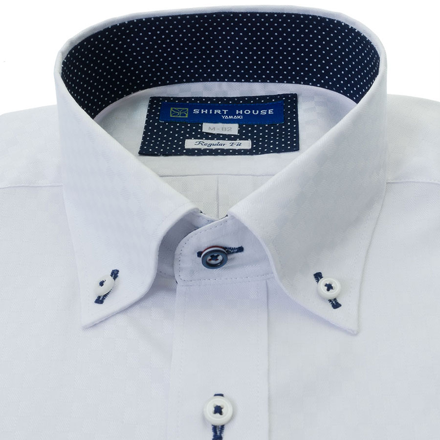ワイシャツ ホワイト ドビー オーガニックコットンブレンド SHIRT HOUSE・ブルーレーベル