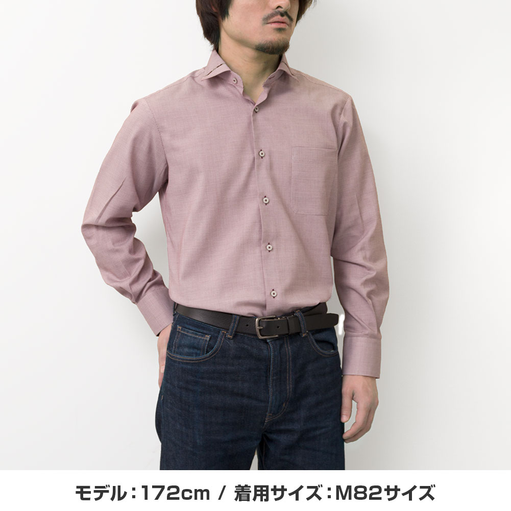 ワイシャツ レッド ドビー シルキーストレッチ SHIRT HOUSE・ブラックレーベル