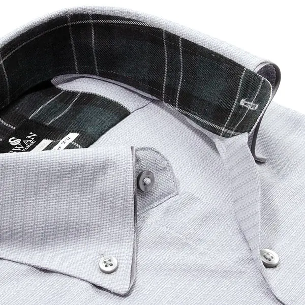 ワイシャツ 総柄 グレー ドビー SWAN・ブラックレーベル｜SHIRT