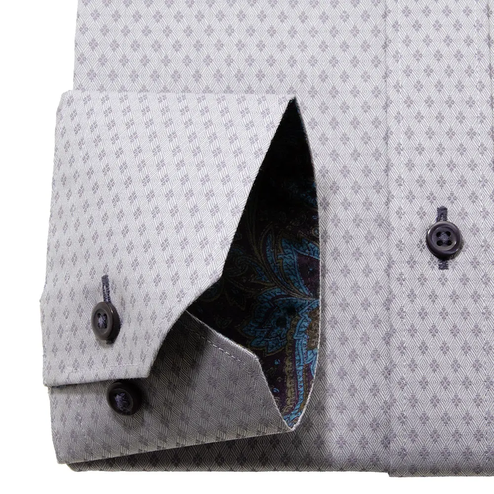 ワイシャツ 総柄 パープル ドビー SWAN・ブラックレーベル｜SHIRT