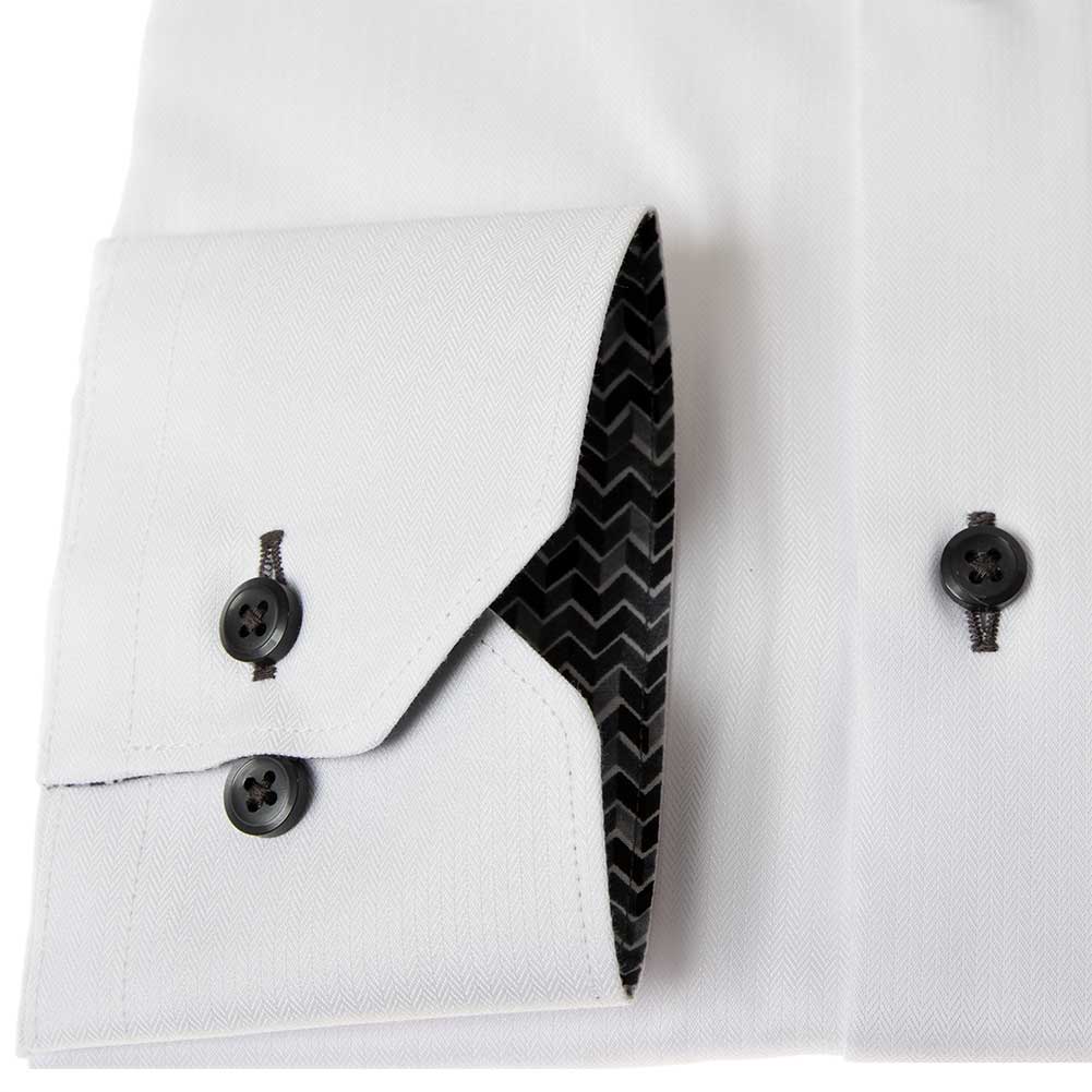 ワイシャツ スリムフィット ホワイト シルキーストレッチ SHIRT HOUSE・ブラックレーベル