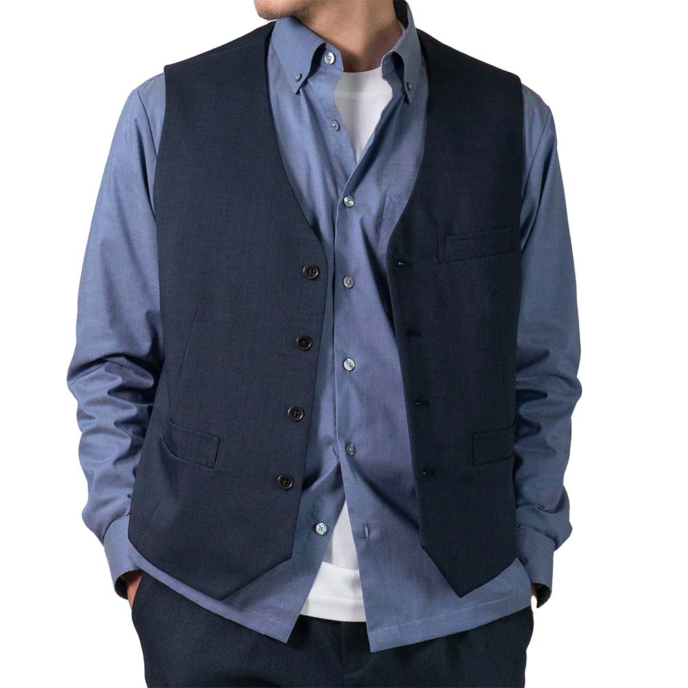 ジレ ベスト ネイビー ブラックレーベル 中綿 ビジネス ビジカジ