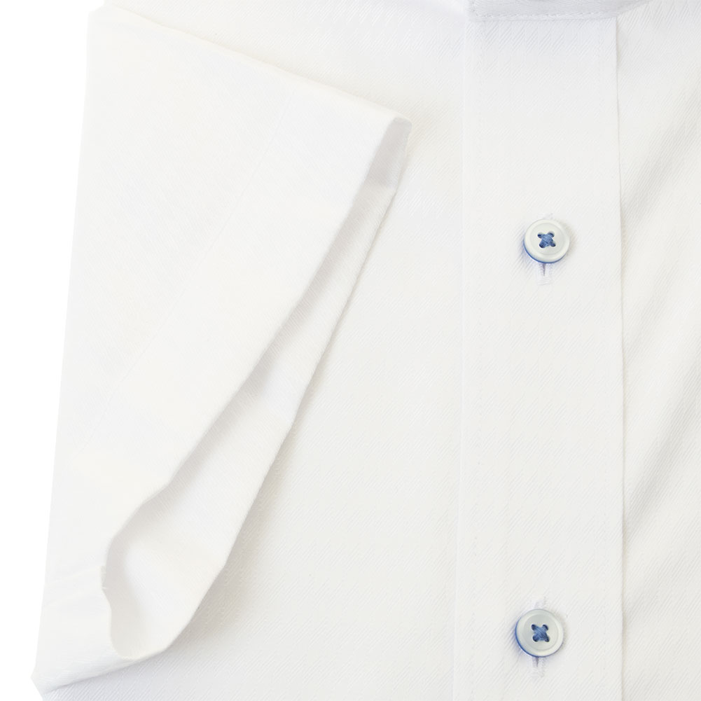 半袖ワイシャツ ホワイト ドビー フラボノ エバーフィール SHIRT HOUSE・ブルーレーベル