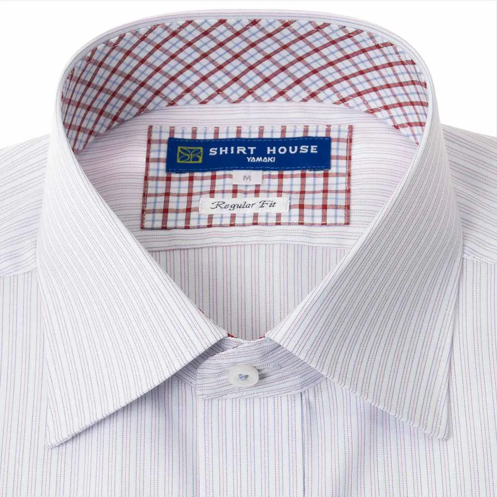 半袖ワイシャツ ストライプ マルチカラー フラボノ 吸水速乾 エバーフィール SHIRT HOUSE・ブルーレーベル