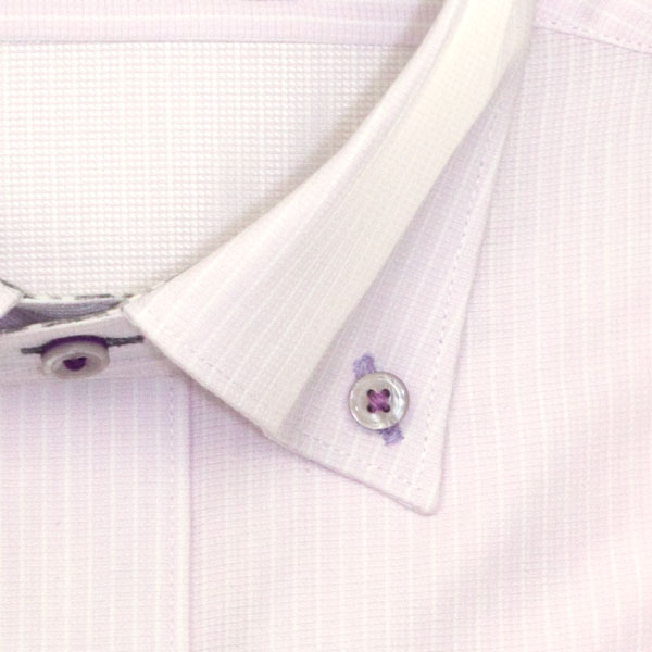 半袖ワイシャツ スリムフィット ストライプ ピンク ドビー エバーフィール 吸水速乾 フラボノ SHIRT HOUSE・ブルーレーベル